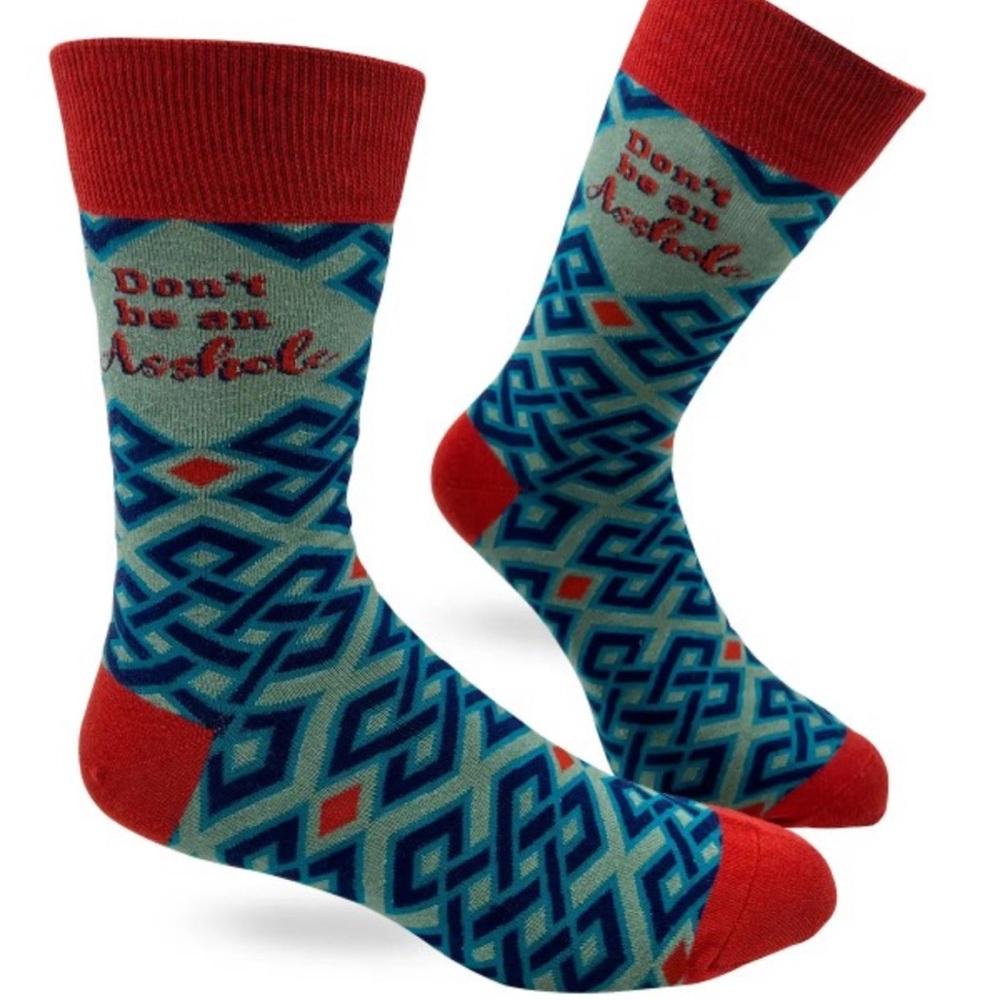 •Don’t Be An A-Hole • Double Sided Novelty Crew Socks